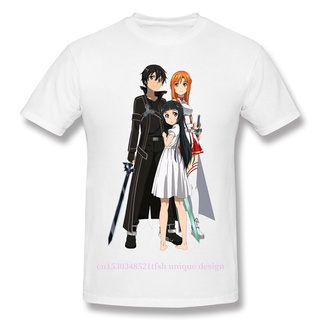 ㏘㏂※เสื้อยืดแขนสั้น พิมพ์ลาย Sword Art Online Alicization Sao Kirito Asuna Outre สีขาว แฟชั่นสําหรับผู้ชาย