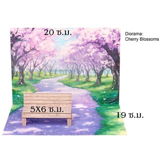 ฉากตั้งโมเดล Cherry Blossoms โมเดลกระดาษประกอบเอง