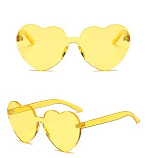 GAMT Rimless Sunglasses Love Heart Shape Colorful Lens Yellow เลนส์ HD คมชัด  ของแท้ พร้อมส่ง
