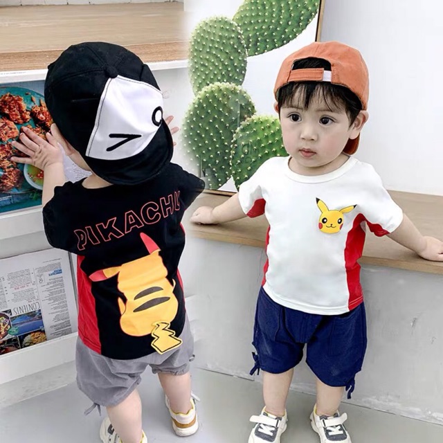 เสื้อผ้าเด็ก ชุดเด็ก ปิกาจู เสื้อ+กางเกง