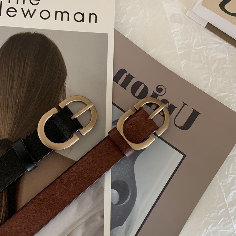 เข็มขัดหนังแฟชั่นสไตล์เรียบง่ายสําหรับผู้หญิง - รูปที่ 3
