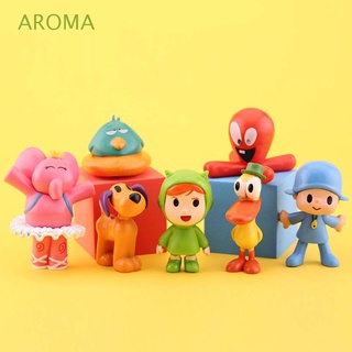 Aroma โมเดลฟิกเกอร์ รูปปั้นอนิเมะ Pocoyo ช้าง เป็ด ขนาดเล็ก ของเล่น สําหรับเก็บสะสม ตั้งโต๊ะ