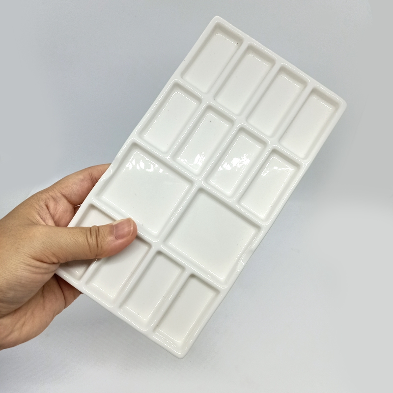 จานสีน้ำเซรามิก 12+2 ขนาด 19x10.5 cm.