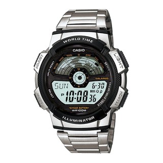 CASIO นาฬิกา worldtime sport สายสแตนเลส รุ่น AE-1100WD-1AVDF - สีเงิน