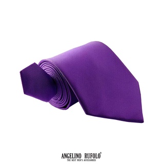 ANGELINO RUFOLO Necktie(NTN1750-พท.003) เนคไทผ้าไหมทออิตาลี่ 100% คุณภาพเยี่ยม ดีไซน์ Stripe Pattern สีแดง/ม่วง/เทา