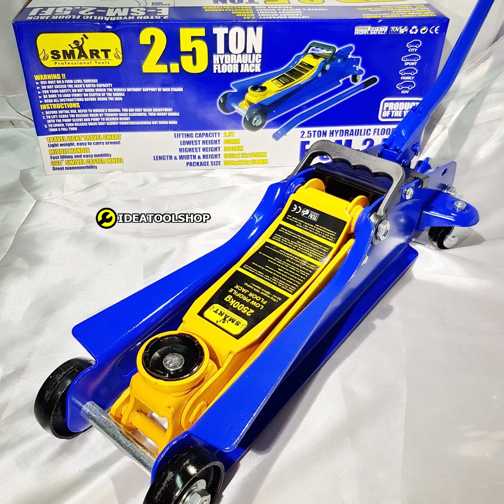 แม่แรงตะเข้ SMART [ สมาร์ท ] ขนาด 2.5 ตัน [ 2.5T ]  Hydraulic Floor jack แบบ โหลดเตี้ย รุ่น สมาท แม่แรง จะเข้ ยกรถ ตะเข้