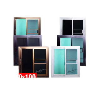 โฮมโฮม+หน้าต่างบานเลื่อน (  ค่าส่งถูก ส่ง Kerry ✔️) หน้าต่าง บานเลื่อน100×100 สีขาว สีชาดำ สีดำ