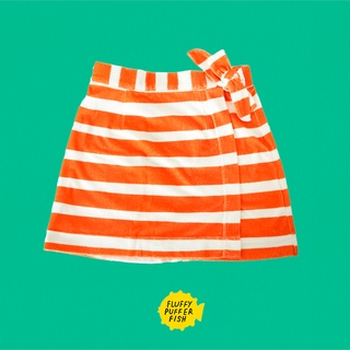 TOWEL SKIRT -RED STRIPES