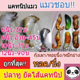 (ถูกที่สุด) ปลาทูแคทนิป Fish Catnip ของเล่นแมว ปลาทูแมว กุ้งเผา หอยแมลงภู่ หมึกย่าง ข้าวสาลี