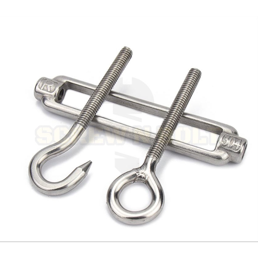 เกลียวเร่ง ยึด-ปรับระดับ สลิง โซ่ แบบ ตะขอ-ห่วง สแตนเลส 304 – 3/8 1/2 9/16 5/8 / Turnbuckle Hook-Eye ราคา ถูกที่สุด ดีลบีเคเค แกลเลอรีภาพที่ 7