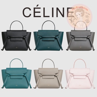 Shopee ราคาต่ำสุด 🔥ของแท้ 100% 🎁Celine Brand New BELT NANO Grained Calfskin Handbag