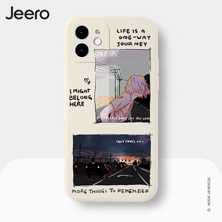 Jeero เคสไอโฟน เคสซิลิโคนนุ่มขอบเหลี่ยมกันกระแทกน่ารักตลก เคสโทรศัพท์ Compatible for iPhone 15 14 13 12 11 Pro Max SE 2020 X XR XS 8 7 ip 6S 6 Plus HFE1112