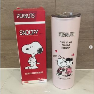 กระบอกน้ำ กระติกน้ำ สแตนเลส ลาย Snoopy size 500 ml เก็บความร้อน ความเย็น ดีไซน์สวยมาก ของใหม่ มือ 1 สีแดง ใส่น้ำ