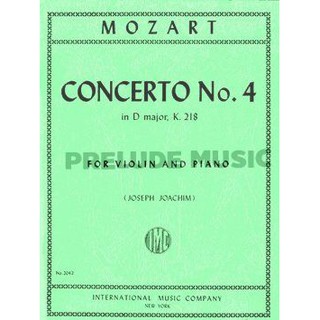 (Violin and Piano) Mozart, W A: Violin Concerto No.4 D major K.218 (IMC2042)