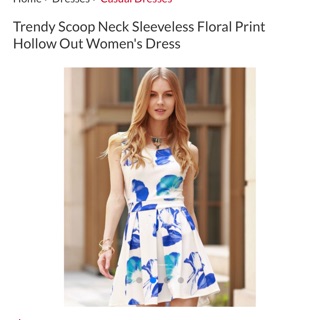 Trendy scoop neck sleeveless floral print