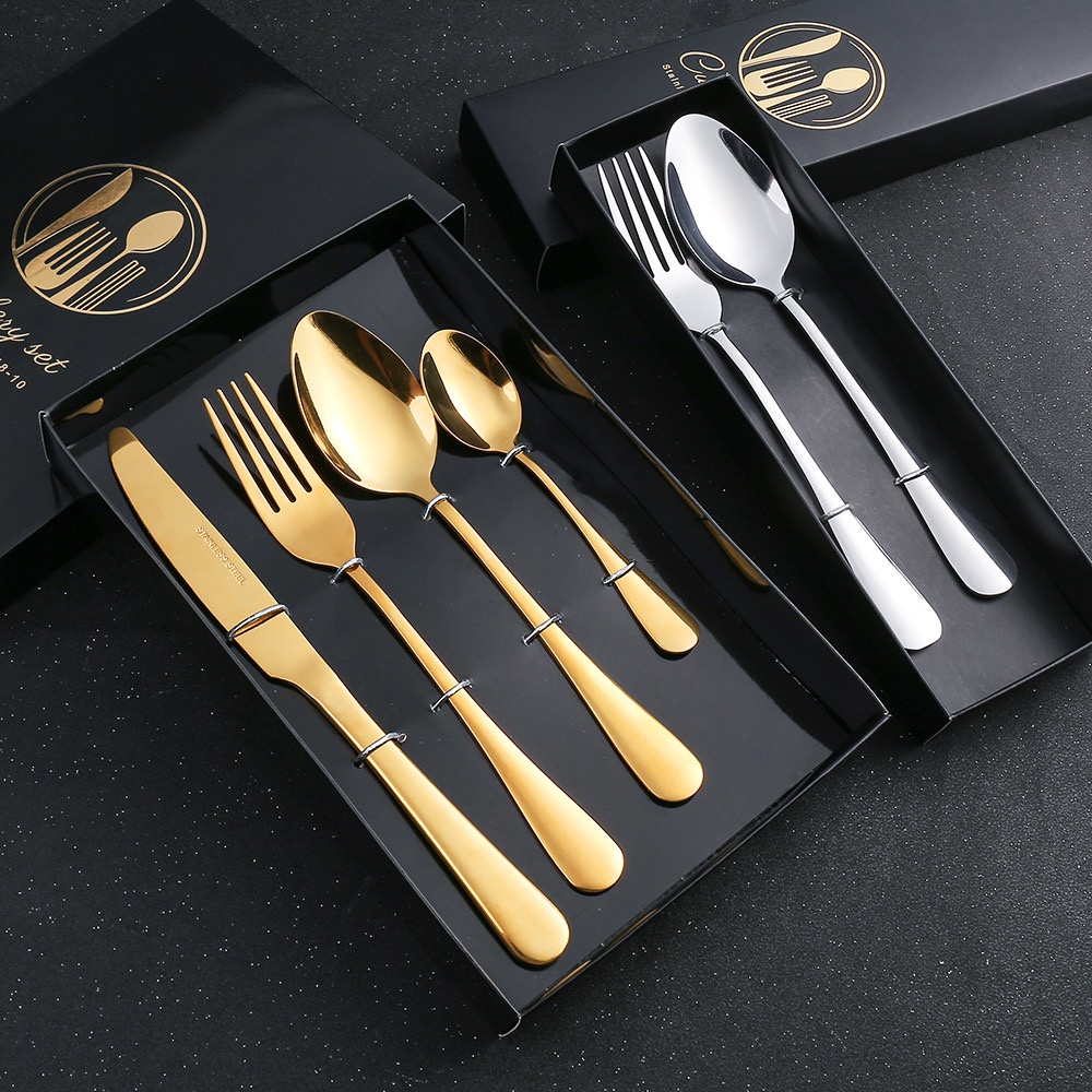 BAIFA ชุดช้อนส้อม4ชิ้น Cutlery Set ชุดช้อนส้อมสแตนเลส304