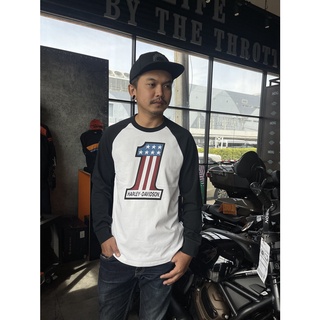 เสื้อยืดลิขสิทธิ์แท้ HARLEY-DAVIDSON RACE RAGLAN SLEEVE GRAPHIC TEE