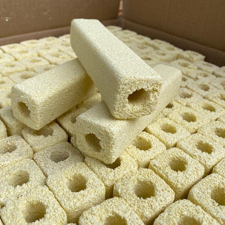 1NONLY 154 pcs สีเหลือง Bio Filter Media Tube แบคทีเรีย House Aquarium ถังปลา Koi Pond ฟรีถุงตาข่าย