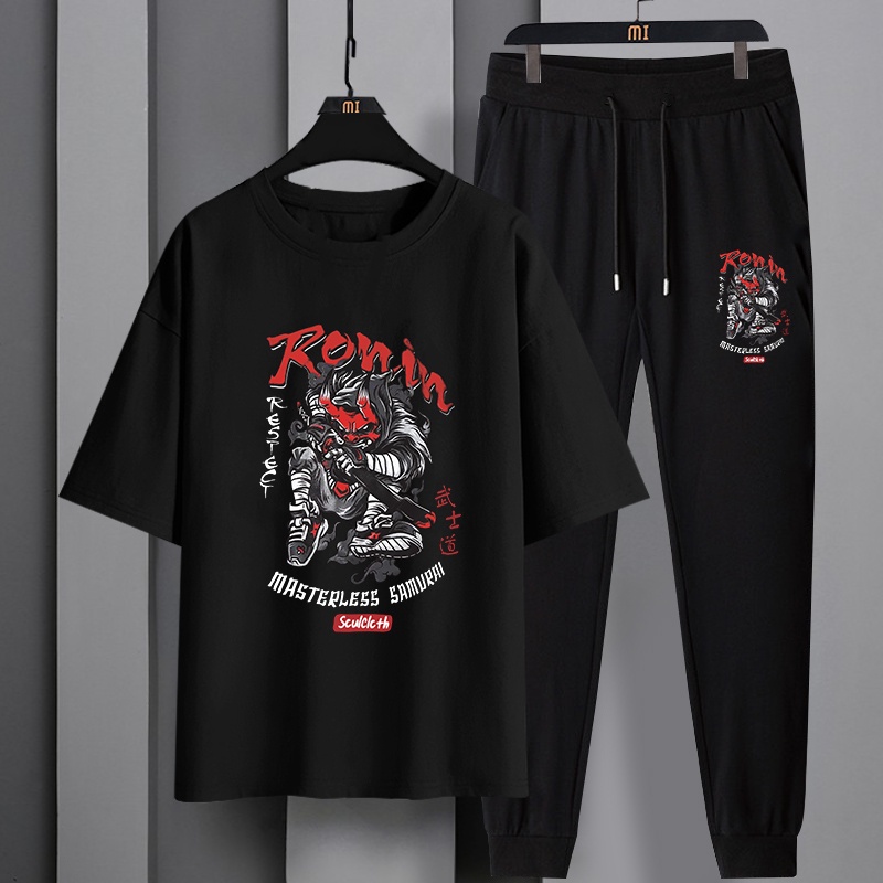 #D133+CKH133Bชุดเซ็ทเสื้อยืดแขนสั้น+กางเกงขายาว.ลายสวยแฟชั่งนานาชาติ.มีหลายสีหลายไซสีเลือกได้(S-3XL)ใส่ได้ทั้งชายและหญิง