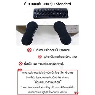 🎉พร้อมส่งจากไทย🎉 ที่พักแขน ที่วางแขนเล่นคอม รับน้ำหนักดี รุ่น Standard สีดำ ติดตั้งง่าย ไม่ต้องเจาะโต๊ะ