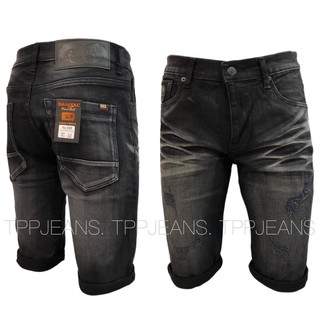 Short Denim RockxBlack กางเกงยีนส์ขาสั้นชาย สีดำฟอกแต่งขาด ผ้ายืด เป้าซิป ทรงสวยงานตัดเย็บอย่างดี Size 28-36