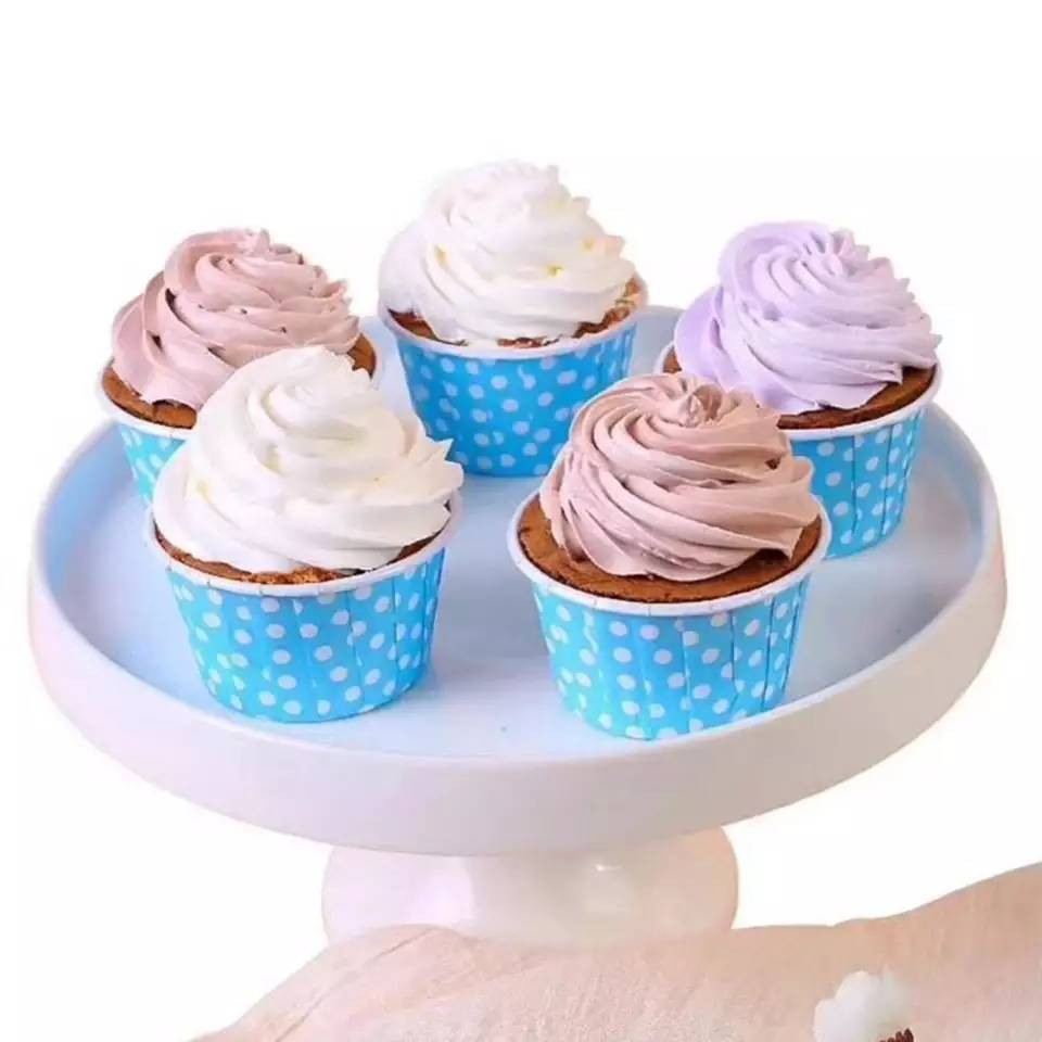 ถ้วยคัพเค้ก+ฝาปิด​ ก้น 5 cm. 100ชิ้น/แพ็ค เข้าอบได้​ ​ ถ้วยกระดาษ ถ้วยคัพเค้กกระดาษ(สุ่มสี) - รูปที่ 6