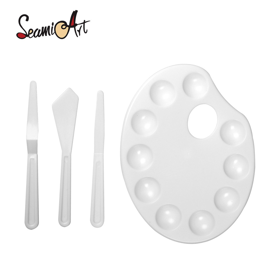 SeamiArt ถาดพลาสติกขนาดเล็ก 4 ชิ้น / ชุด