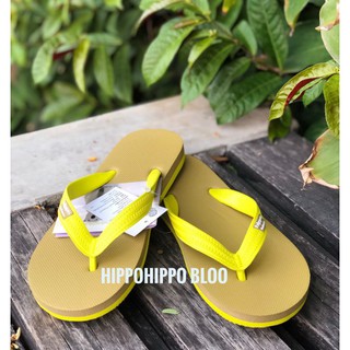 เหลือง หูเหลืองมะนาว รองเท้าแตะฮิปโป  Yellow yellow Hippo Bloo shoe No. 40-41-42