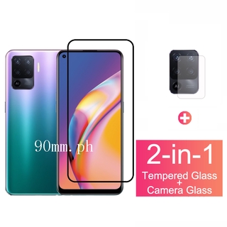ฟิล์ม​กระจกกันรอย OPPO Reno5 F ความคุ้มครองเต็มรูปแบบกระจกนิรภัยป้องกันหน้าจอและตัวป้องกันเลนส์กล้อง OPPO Reno 5F 5 5G 4 Find X3 Pro A54 A94 A93 A92 A91 A73 A53 A31