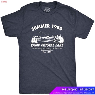 เสื้อยืดแขนสั้น Mens Summer 1980 Men Funny T Shirt Graphic Camping Vintage Cool 80s Novelty Tees Popular T-shirts