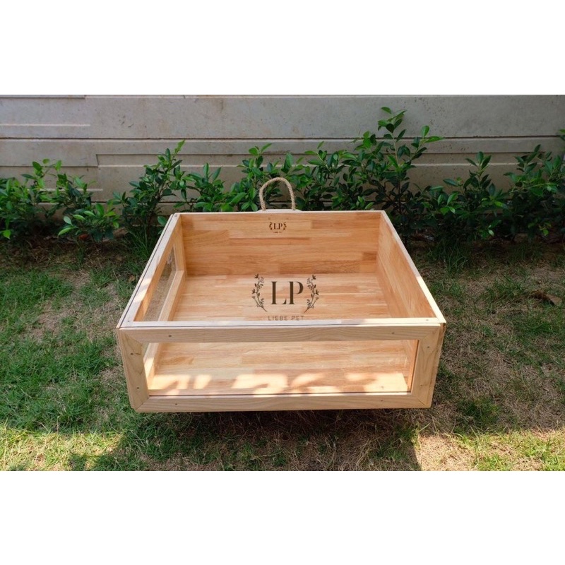LP153 บ้านเต่า กระบะเต่า แบบทึบ2ด้าน ใส2ด้านงานไม้เกรดA พร้อมเคลือบกันน้ำ ขนาดใหญ่ แข็งแรง