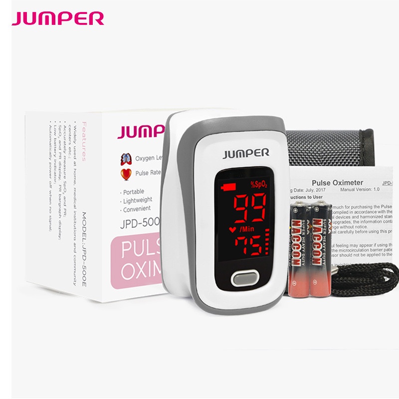 ส่งฟรี พร้อมส่ง ประกัน 1 ปี เครื่องวัดออกซิเจนปลายนิ้ว(Jumper pulse oximeter JPD-500D OLED) เกรดเครื่องมือแพทย์
