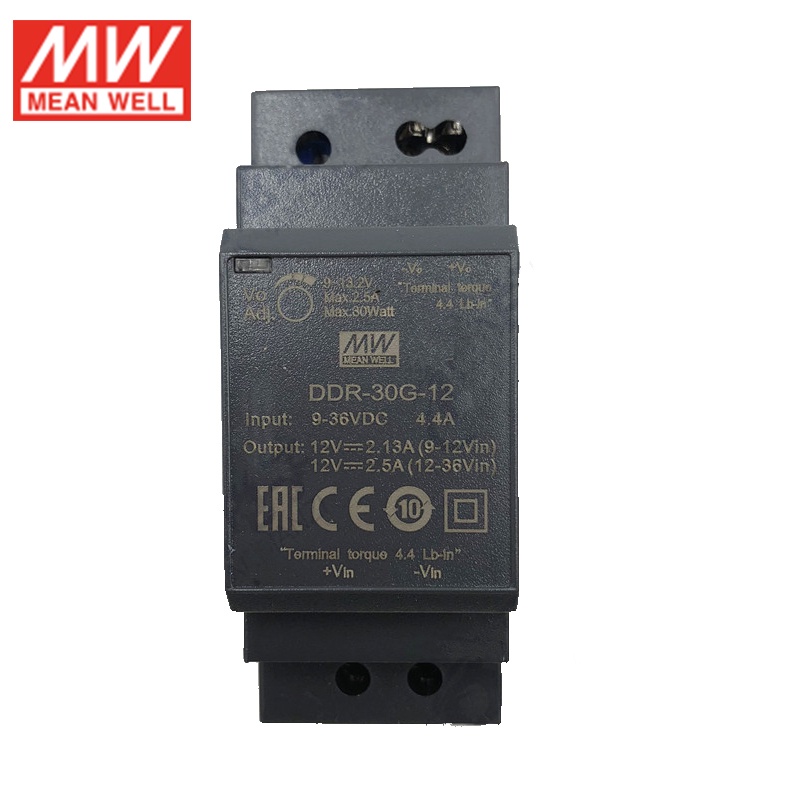 MEAN WELL DDR-30G-12 30W DIN Rail DC-DC Converter อินพุต 9-36V DC ถึง 12V DC 2.5A 30W Meanwell Power