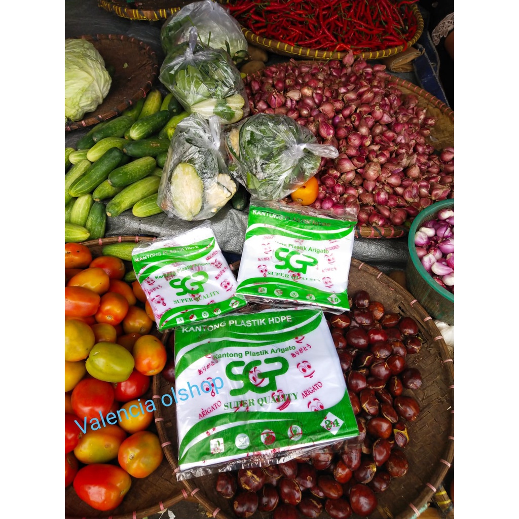 ถุงพลาสติก HD แบบใส Arigato ขนาด 15, 24