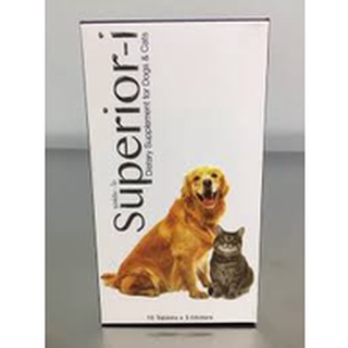 Superior-i Dog Supplement ซุปพีเรีย-ไอ อาหารเสริมสุนัขและแมว กระตุ้นภูมิคุ้มกันสุนัขและแมว กล่อง 30 เม็ด