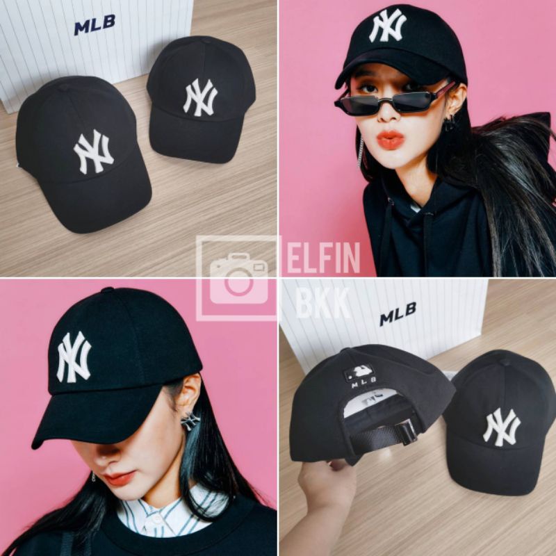 แท้ 💯 MLB Jersey 3D/ Shadow Ball Cap หมวก logo NY หมวกแก๊ป สีดำ