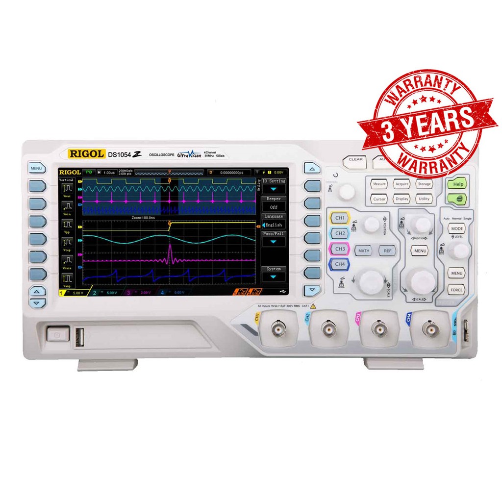 RIGOL รุ่น DS1054Z ดิจิตอลออสซิลโลสโคป (Digital Oscilloscope) ขนาด 50MHz / 4CH