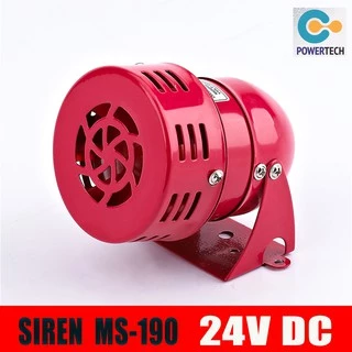 ไซเรน SIREN 110DB สีแดงโลหะ มอเตอร์ไซเรนสัญญาณเตือนเสียงไฟฟ้า ป้องกันการโจรกรรม MS-190 12VDC 24VDC 220V