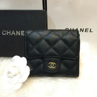 Chanel กระเป๋าตัง 3พับซับแดง งานสวยลายหนังคาเวียร์