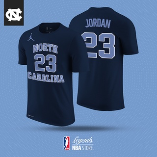 เสื้อยืดผ้าฝ้ายพิมพ์ลายแฟชั่นเสื้อยืด ลายบาสเก็ตบอล University of NORTH CAROLINA 23 Micheal Jordan