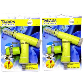 Takara ชุดหัวฉีดน้ำ&amp;หัวฉีดแชมพู+ข้อต่อสวมสายยาง / 2 ชุด#2030