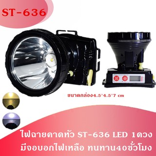 ไฟฉายคาดหัว ST-536 LED 80 W แสงไกล 1000 เมตร ใช้งานลุยฝนได้ มีโวลลุ่ม แสงเหลือง