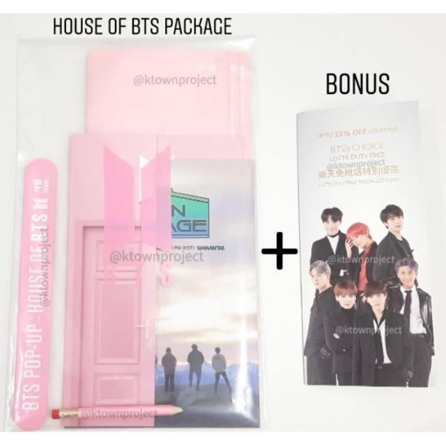 [READY] บ้านแพ็คเกจ BTS ถุงพลาสติก PENCIL SLAP BAND BINGO CARD BROCADE ราคา LIST MENU
