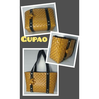 กระเป๋าสานเส้นพลาสติก gupao by PP handmade