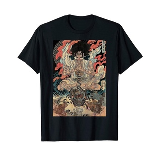 เสื้อยืดผ้าฝ้ายพิมพ์ลายขายดี เสื้อยืด พิมพ์ลายศิลปะ Tengu Gods Defeat The Evil Snake สไตล์ญี่ปุ่น แฟชั่นวินเทจ