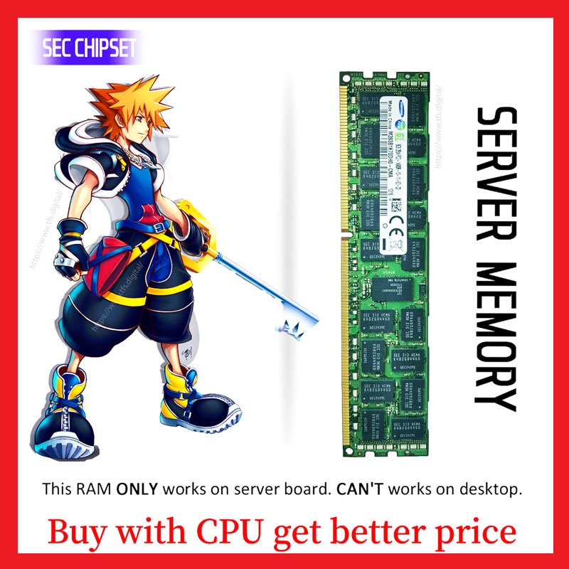 Ram Server 8G, 16G ecc REG ddr3/ddr3l bus 1333 / 1600 / 1800 ถอดประกอบของแท้