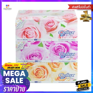 กระดาษเช็ดหน้า CELLOX ROSY 140 แผ่น แพ็ค3FACIAL TISSUE CELLOX ROSY 140 SHEETS PACK 3