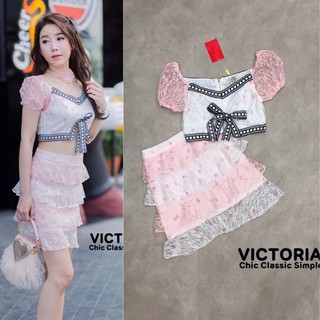 เซ็ตเสื้อแขนตุ๊กตา+กระโปรง (S/M/L) ป้าย VICTORIA