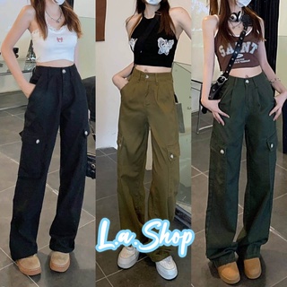 L.A Shop พร้อมส่ง กางเกงยีนส์ทรงวินเทจคาร์โก้ ขายาว กำลังมาแรงทรงลวมเท่ๆ สุดเก๋ "3805-NZ"