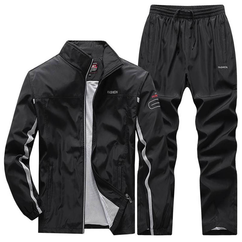 Men's Casual Tracksuit Full Zip Running Jogging Athletic Sports Hoodies + Sweatpants Set For Gym Training Working Su #4